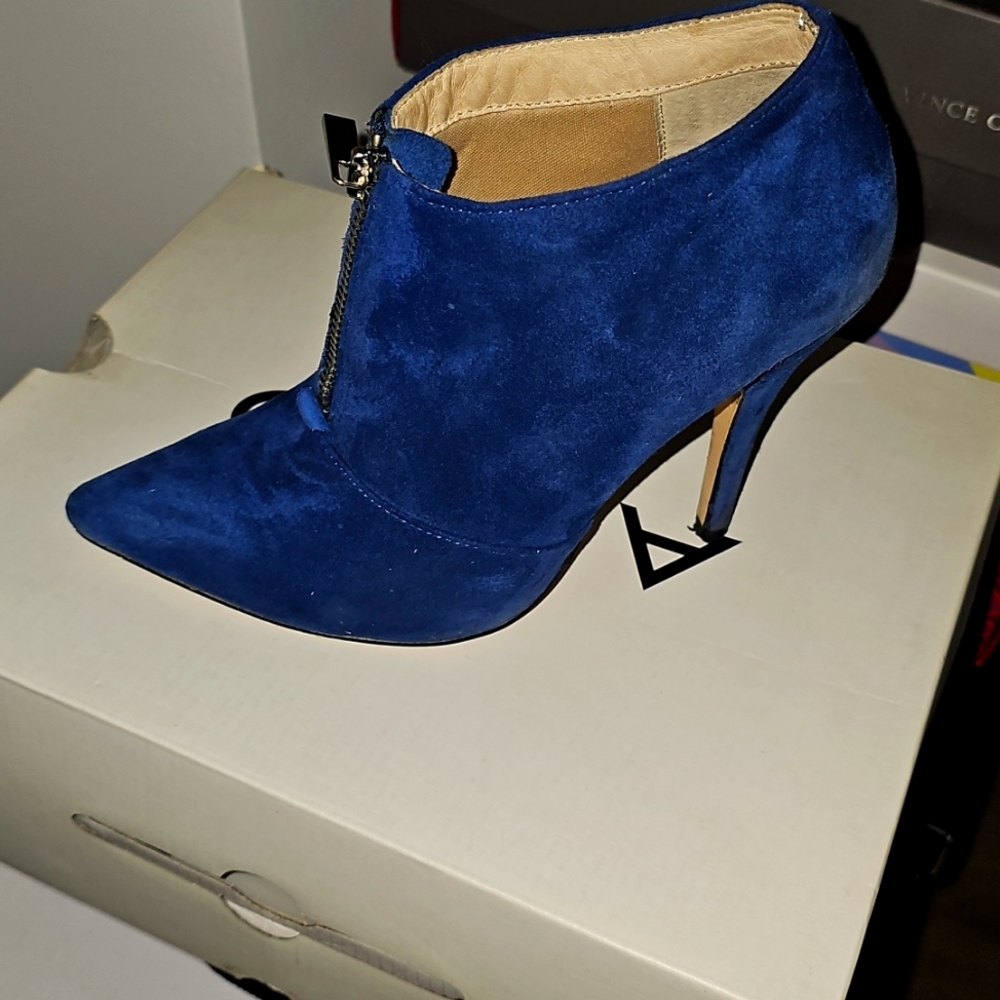 Royal blue ankle boots